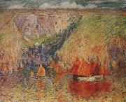 John Russell Fishing boats,Goulphar oil painting